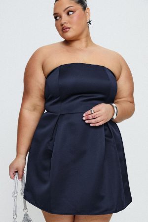 Spader Corset Mini Dress Navy Curve