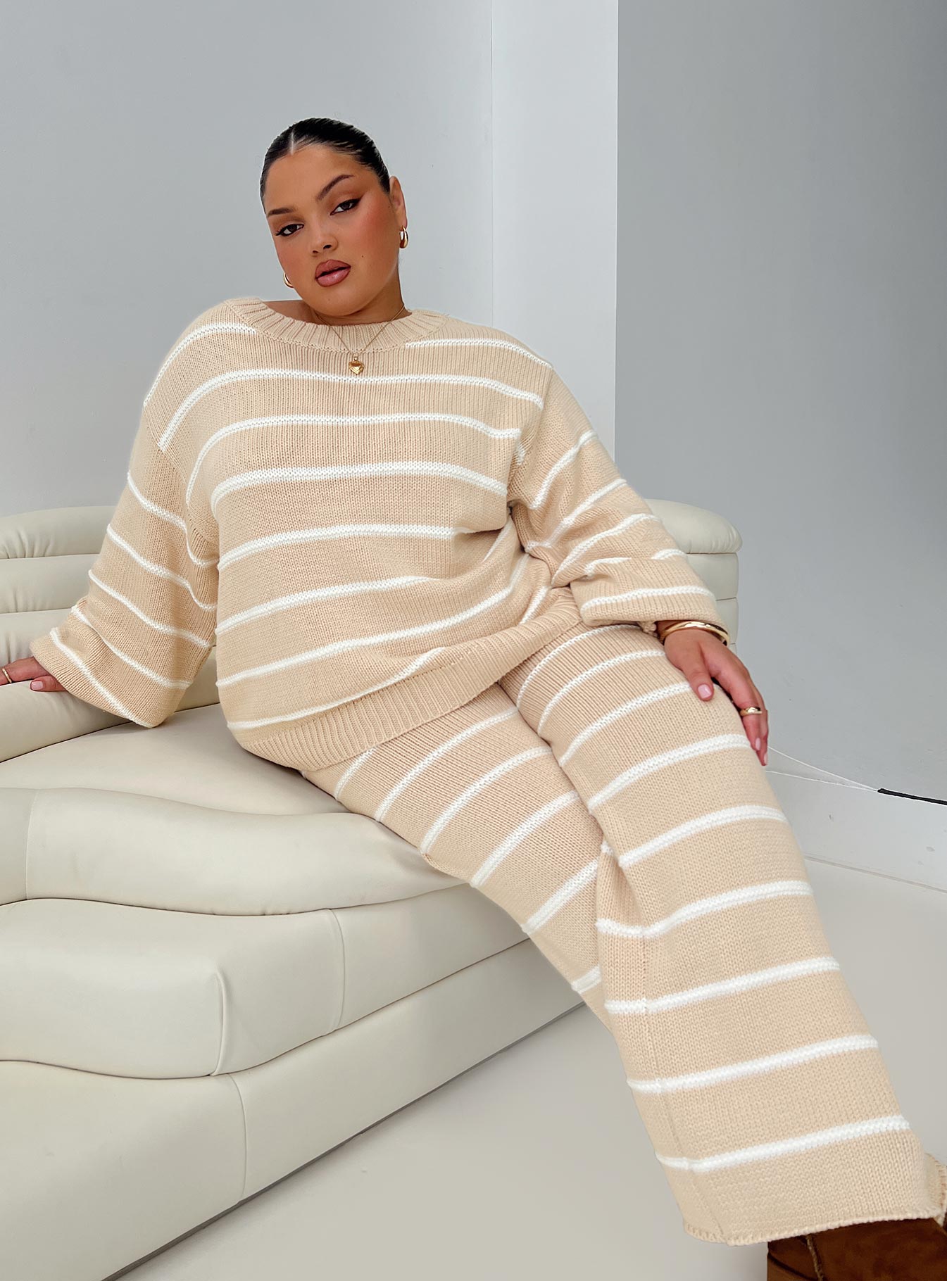 Read Your Mind Knit Pant Cream Stripe - Image 8