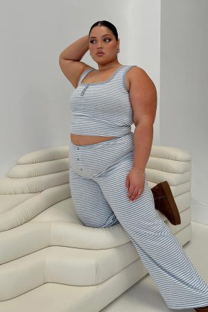 Waffles Stripe Sleep Set Multi Curve
