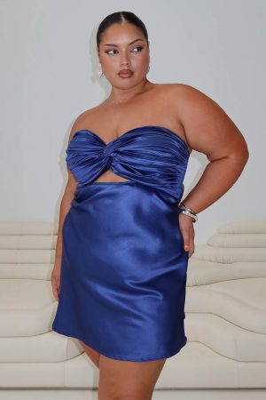 Shellie Mini Dress Blue Curve
