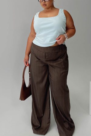 Cedars Low Rise Pant Brown Stripe Curve