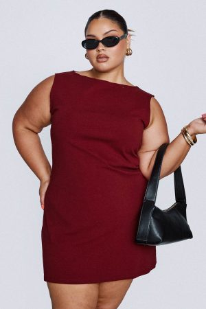 Zimmie Mini Dress Burgundy Curve