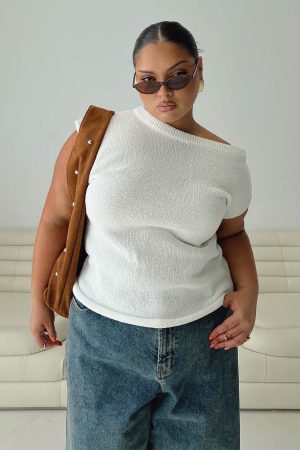 Ashfield Off Shoulder Top White Curve