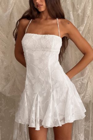 Delamere Mini Dress White Burnout