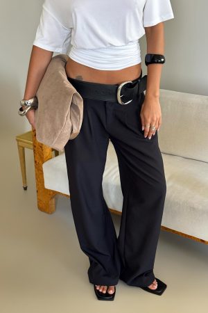 Two Lovers Low Rise Pants Black