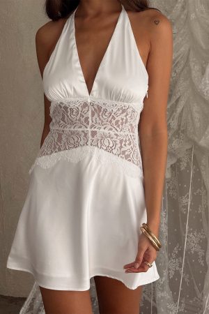 Klairee Lace Mini Dress White