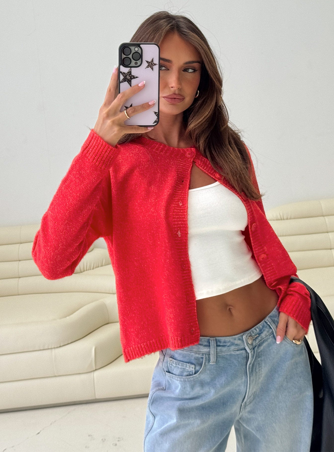 Denmark Cardigan Red