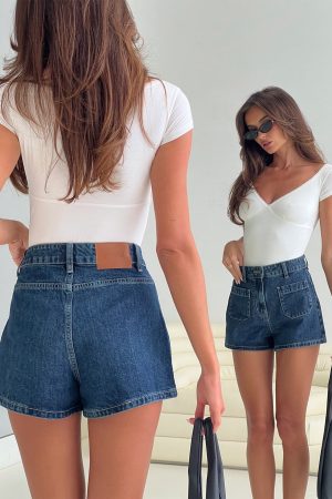 Take My Breath Denim Shorts Blue