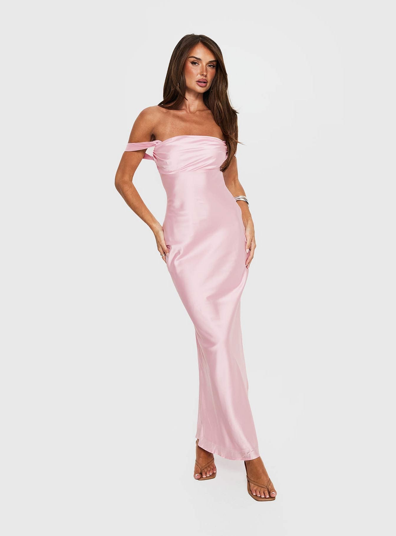 Azura Off The Shoulder Maxi Dress Pink - Image 12
