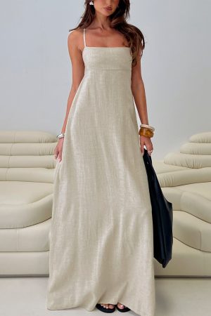 Solie Tie Back Maxi Dress Natural