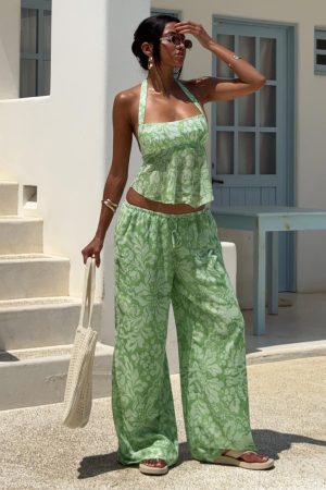 Finesse Pants Green Floral