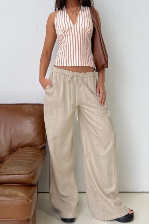 Seascape Oversize Tie Pants Natural