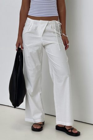 Leyah Tie Side Pants White