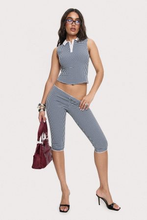 Tuka Capri Navy Gingham