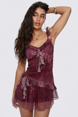 Ballad Floral Ruffle Mini Dress Multi