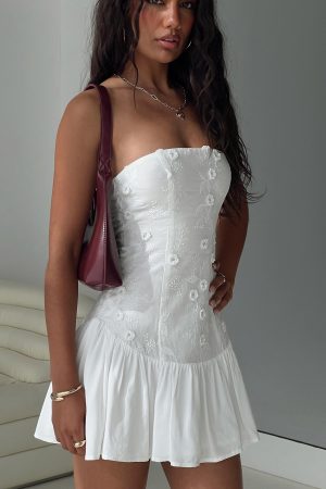 Envie Strapless Mini Dress White