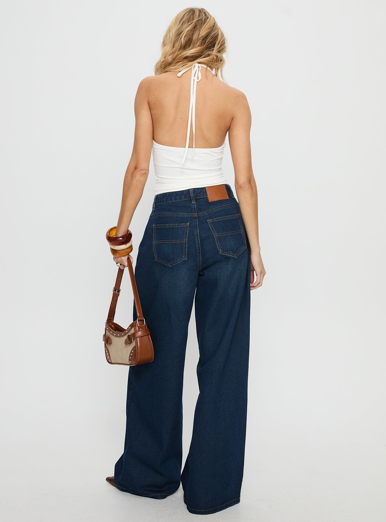 Naylor Mid Rise Wide Leg Jeans Mid Blue Denim Tall - Image 5