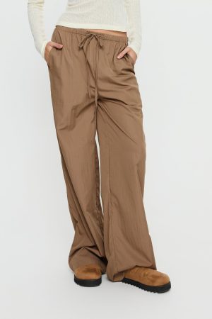Romonda Drawstring Straight Leg Pants Khaki