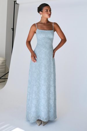 South Of France Maxi Dress Blue Petite