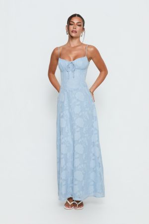 Members Only Maxi Dress Blue Burnout