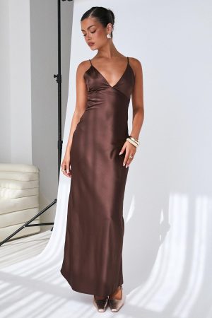 Angels Only Maxi Dress Chocolate