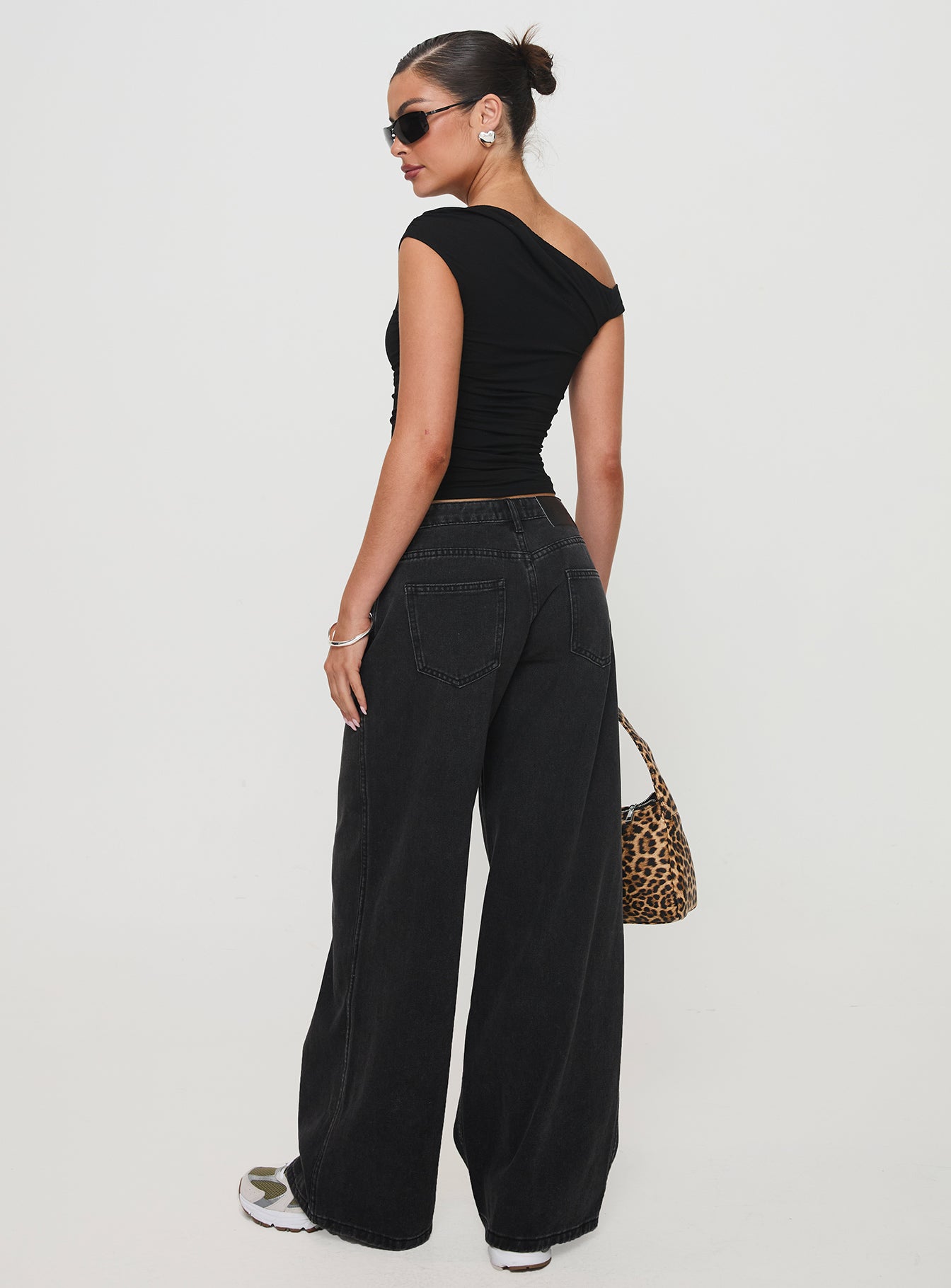 Ramos Low Rise Denim Jeans Washed Black Tall - Image 4