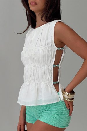 Read My Soul Bead Detail Top White