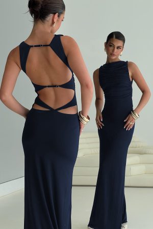 Undeniable Cut Out Maxi Dress Navy