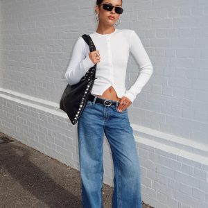 Serenitia Mid Rise Straight Leg Jeans Mid Blue Wash Tall