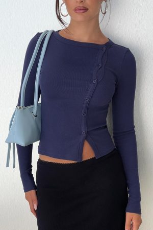 Passoni Long Sleeve Top Navy