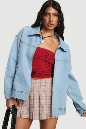 Goldsmith Denim Bomber Jacket Light Wash