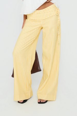 Silver Moon Pants Yellow Stripe