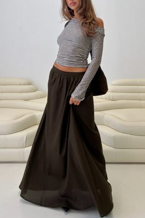 Hallee Maxi Skirt Brown