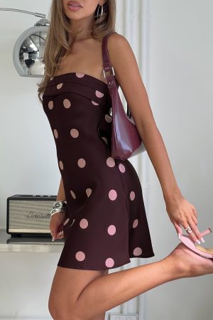 Phillipa Mini Dress Plum / Pink Polka Dot
