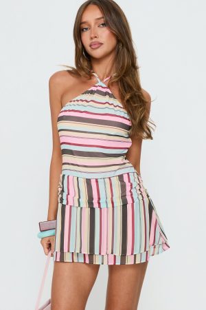 Kylianne Arrowneck Playsuit Multi Stripe