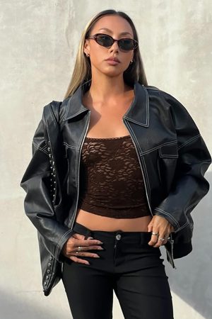 Kingsley Contrast Stitch Pu Jacket Black