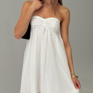Kaimilla Strapless Sweetheart Mini Dress White