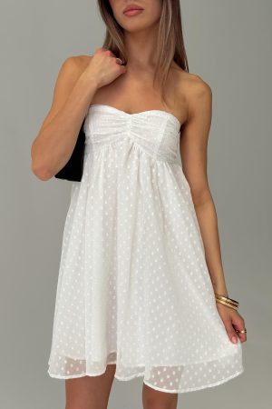 Kaimilla Strapless Sweetheart Mini Dress White
