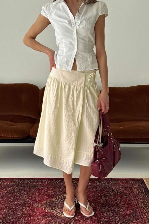 Sunney Wrap Midi Skirt Yellow