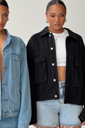 Kier Oversized Jacket Denim Black