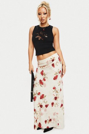 Jodie Maxi Skirt Cream / Floral