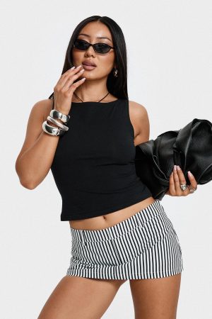 Rhode Mini Skort Noir Stripe