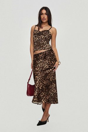 Enigmatic Maxi Skirt Leopard