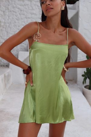 Apple Cider Mini Dress Green