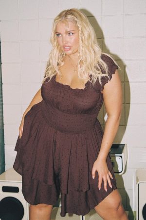 The Love Galore Romper Brown Curve