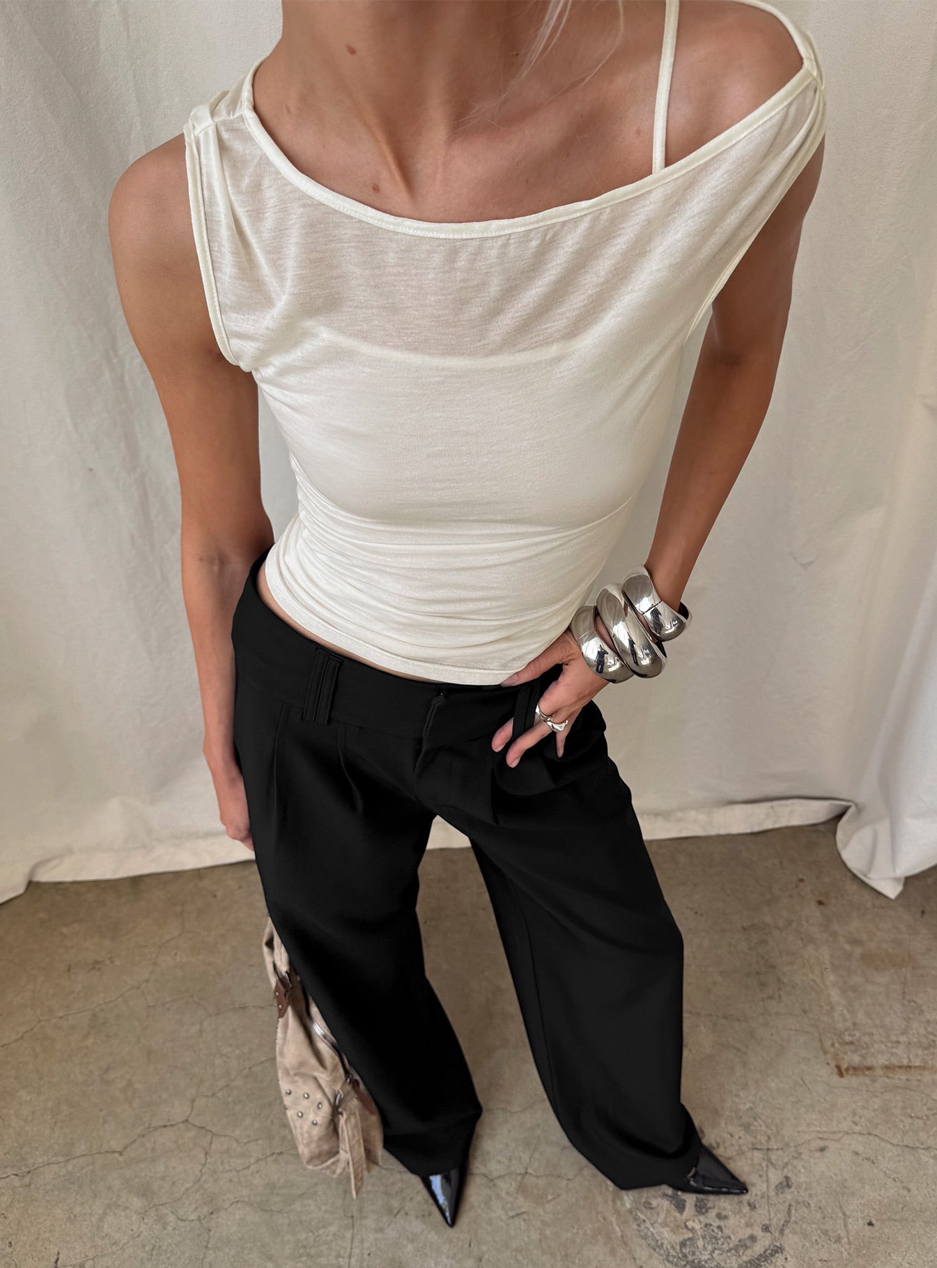 Skaia Layered Sheer Top Cream - Image 10