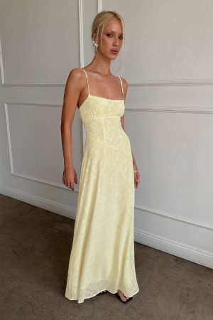 South Of France Maxi Dress Yellow