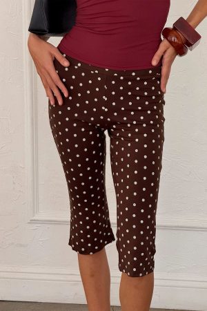 Samaira Capri Pant Brown Polka Dot