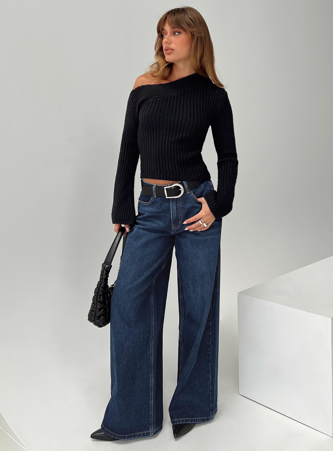 Naylor Mid Rise Wide Leg Jeans Mid Blue Denim Tall - Image 13