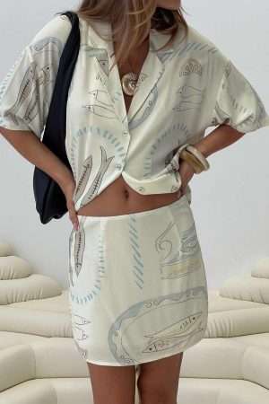 Caraliia Mini Skirt Cream